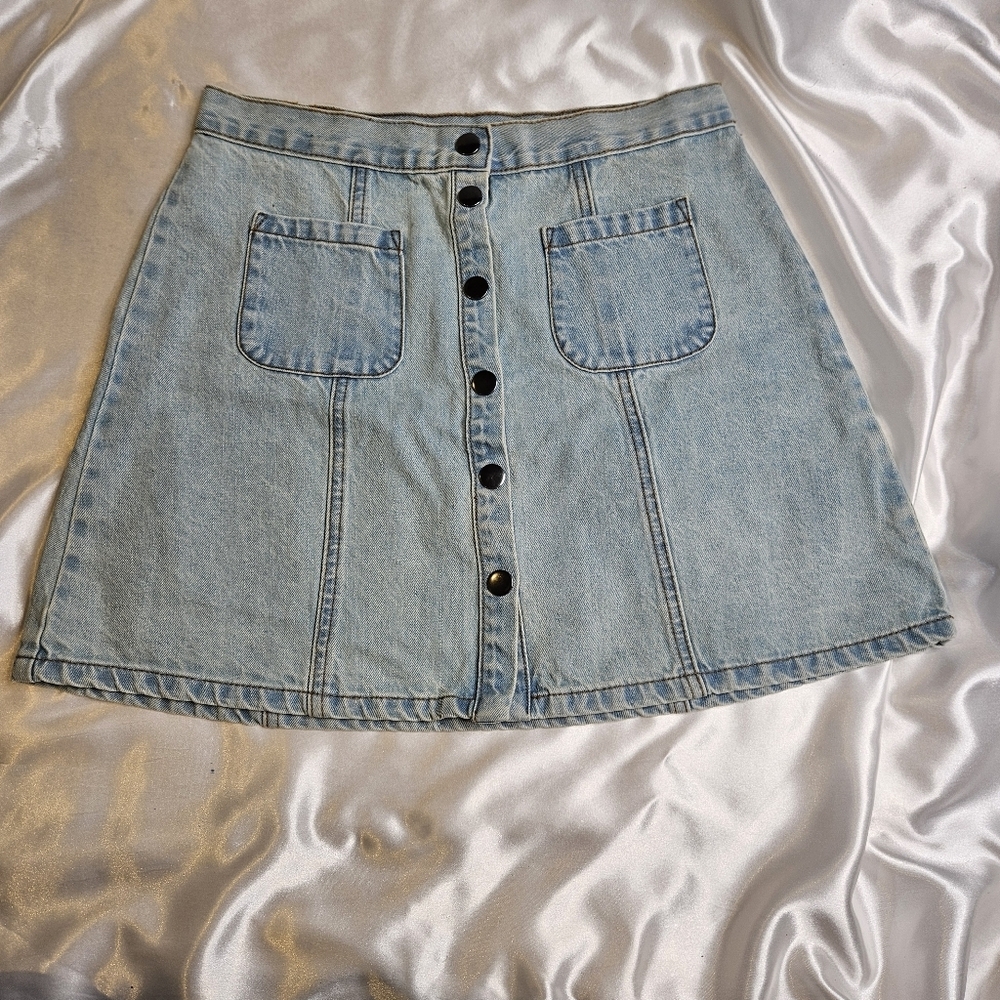 BDG Jean Skirt Women's Medium Snap Front